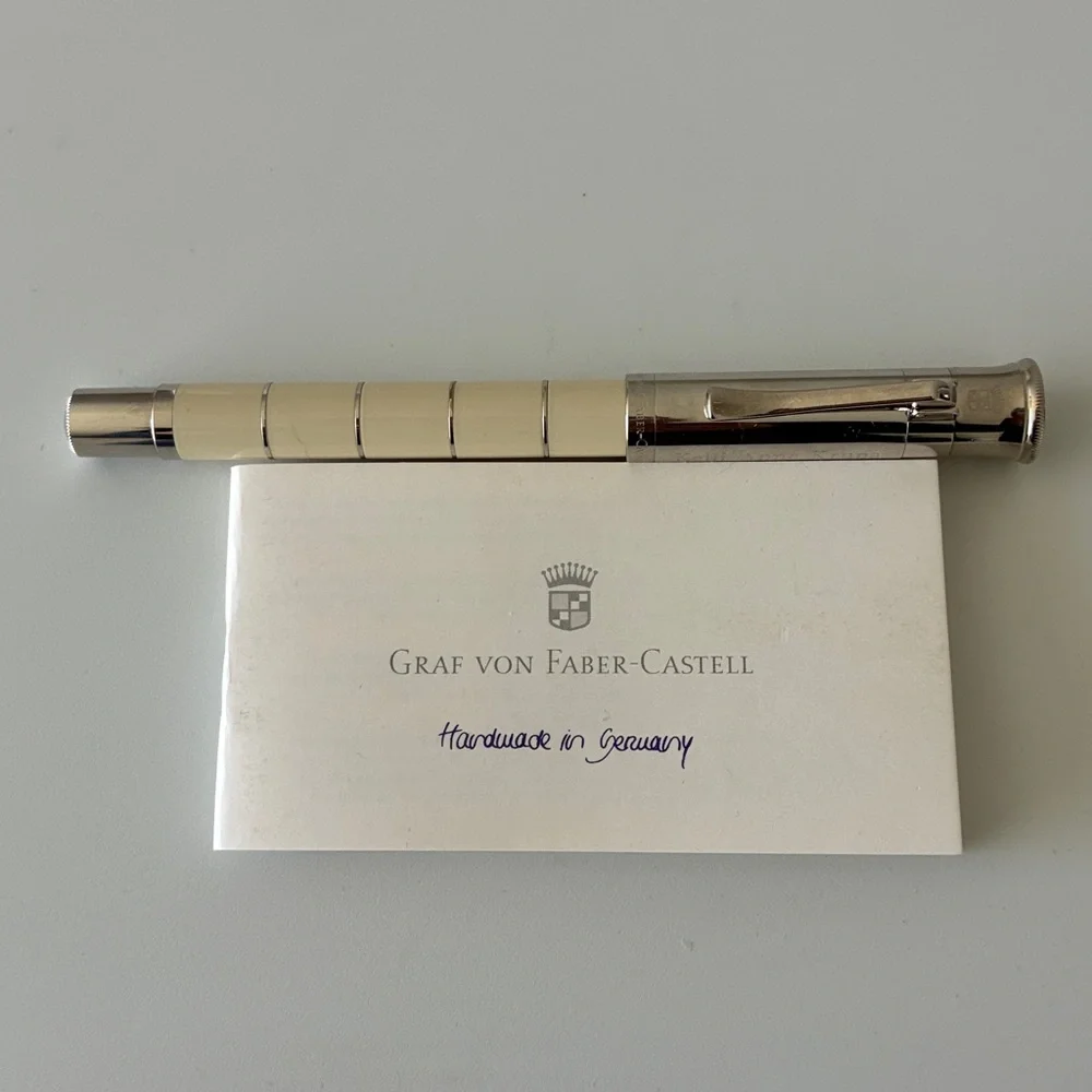 Graf Von Faber-Castell Luxury Ballpoint Pen With Ivory Resin and Chrome - Picture 5 of 10